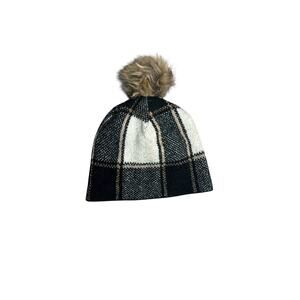 Christian‎ Siriano Plaid Faux Fur Pom Pom Beanie
Hat